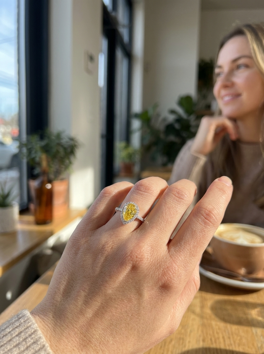 Valentina’s Golden Teardrop Ring