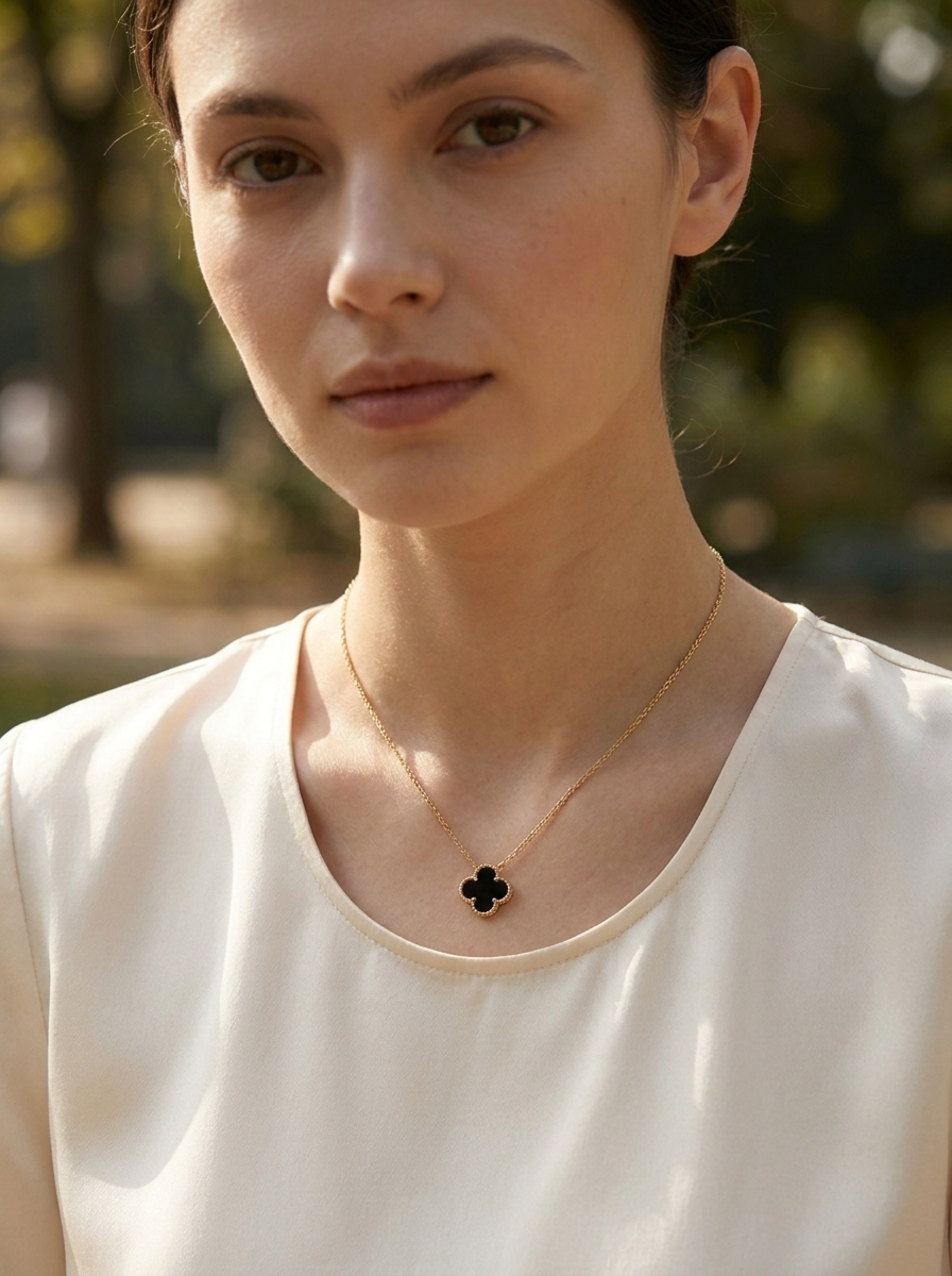Valentina’s Noir Clover Necklace