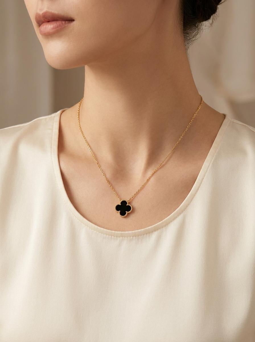 Valentina’s Noir Clover Necklace