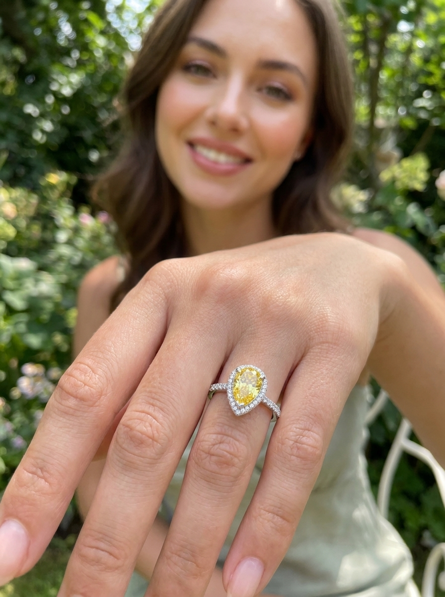 Valentina’s Golden Teardrop Ring