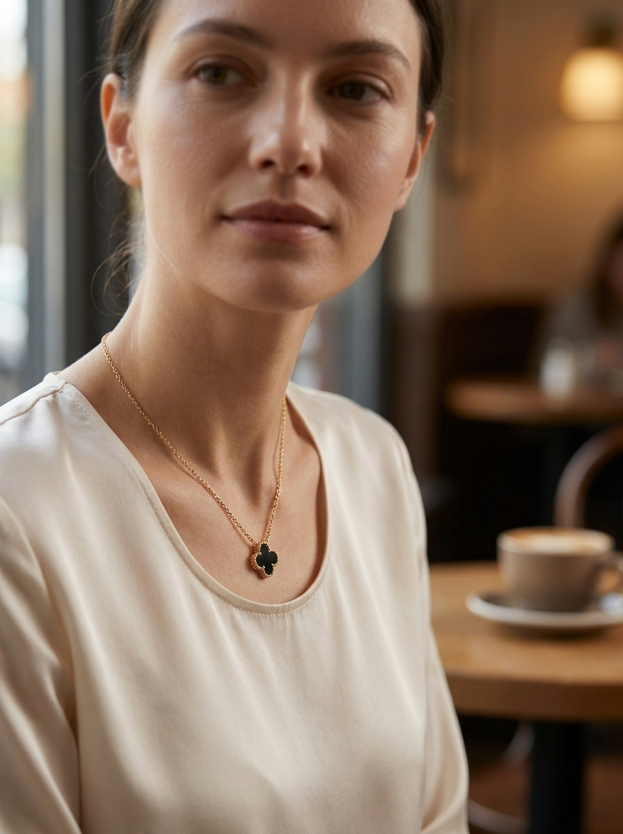 Valentina’s Noir Clover Necklace