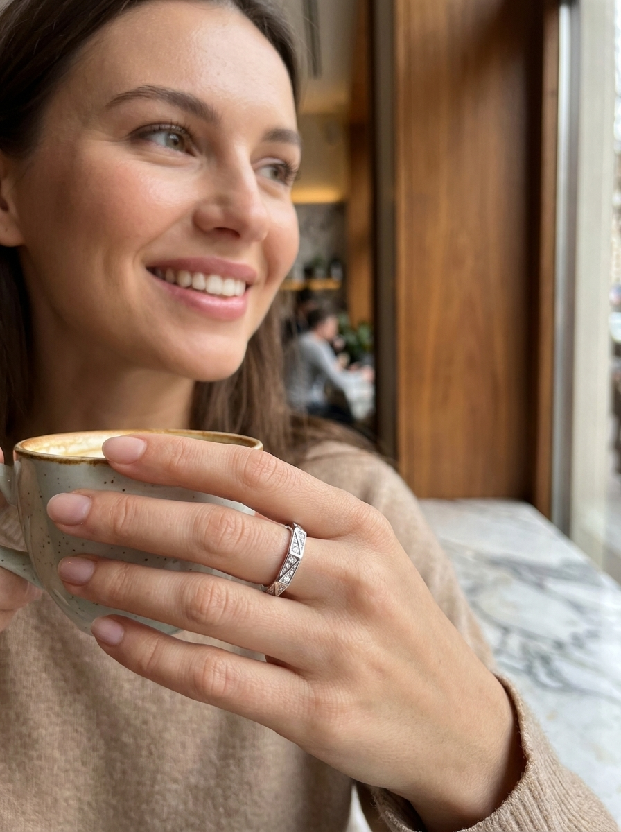 Valentina’s Celeste Geometric Band