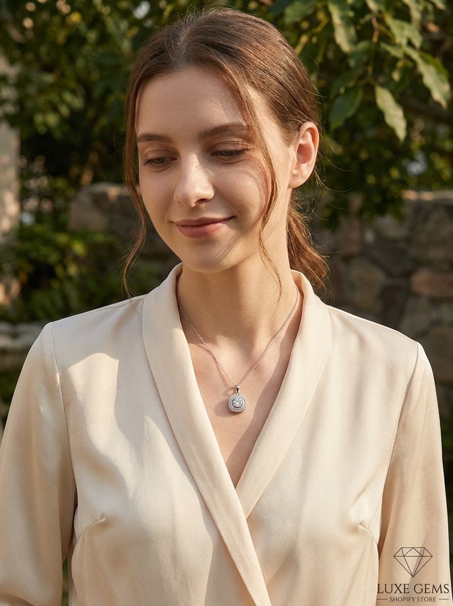 Valentina’s Radiant Halo Necklace