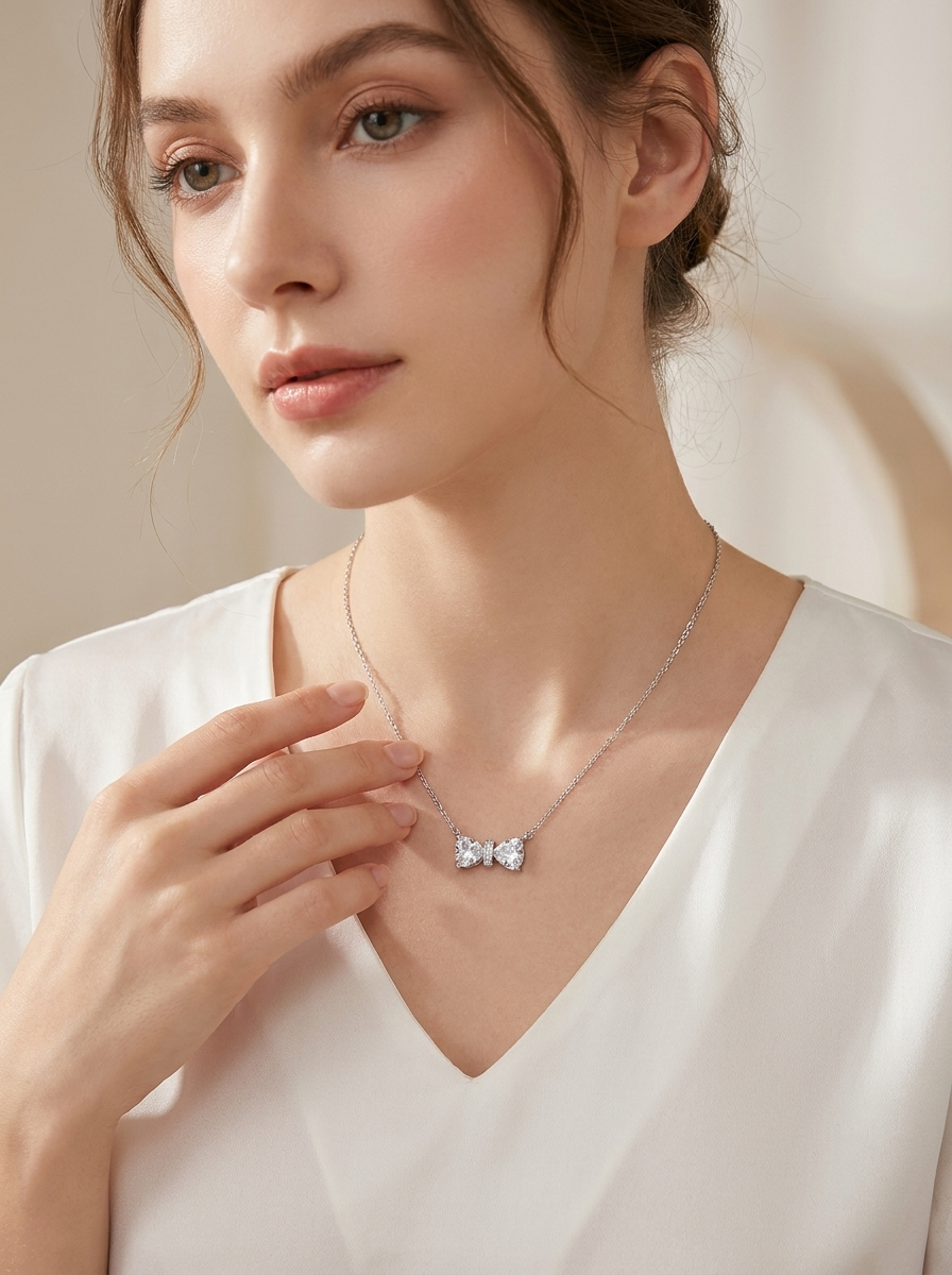 Valentina’s Crystal Bow Necklace