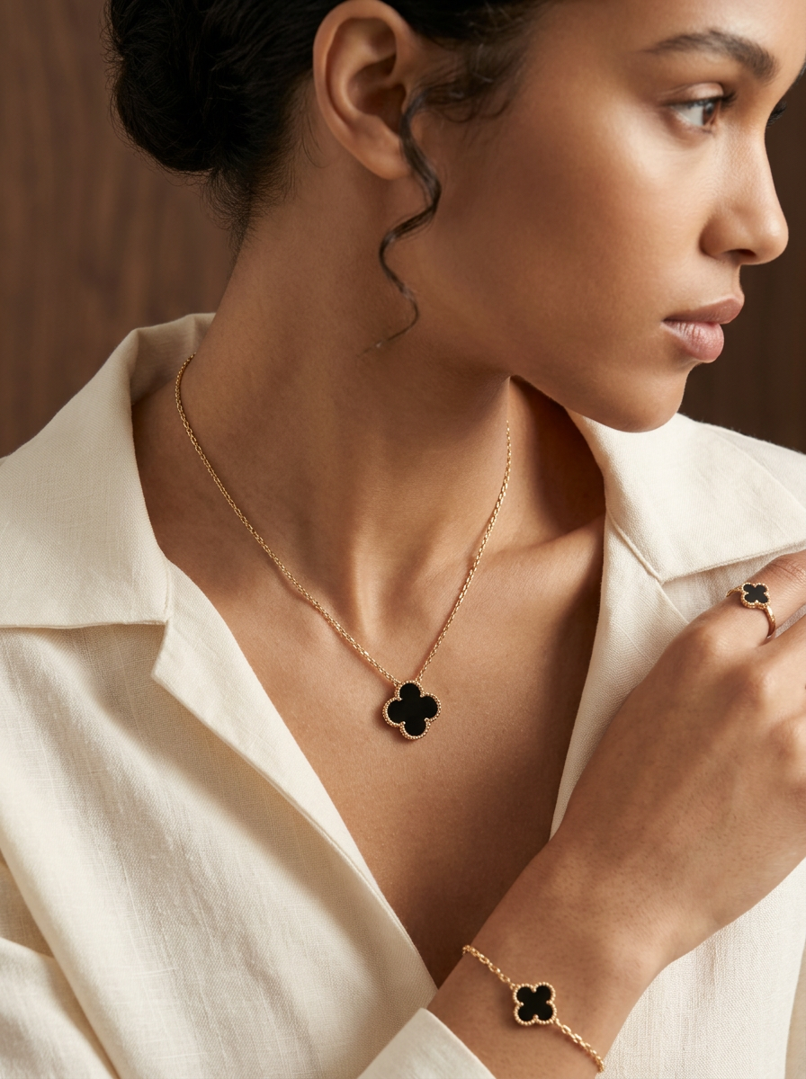 Valentina’s Noir Clover Necklace