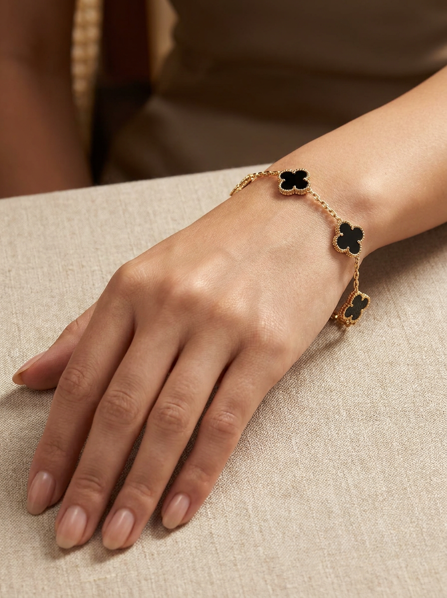 Valentina's Noir Clover Bracelet
