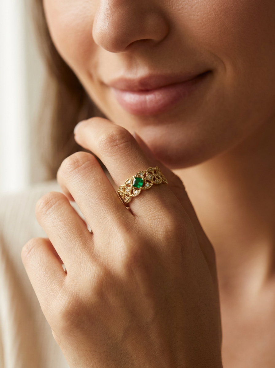 Valentina’s Emerald Lace Ring