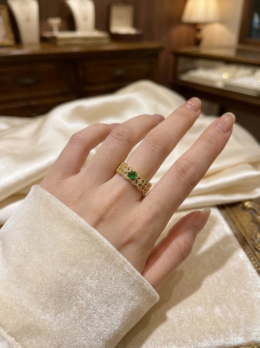 Valentina’s Emerald Lace Ring